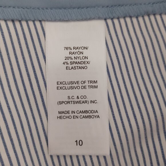 Women's Capri, Blue/Gray Pinstripe, Size 10, NWT - Picture 5 of 5